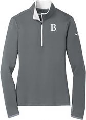Women's Nike Dri-Fit Stretch 1/2 Zip, Dark Grey/White